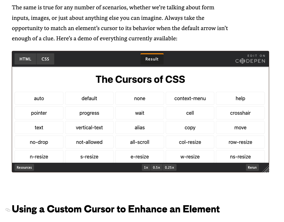 Cursor CSS